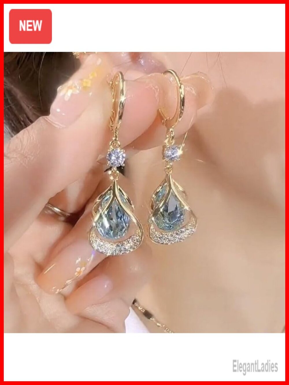 Rhinestone Pendant Earrings Sparkling High-end Party Fashion Earrings